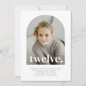 Twaalf gebogen foto verjaardag kaart (Voorkant)