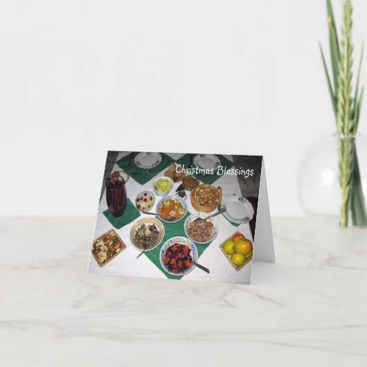 Twaalf gerechten en kerstzegeningen voor u kaart (Voorkant)