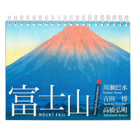 Twaalf gezichten op Mt. Fuji in Japanse houtblockk Kalender