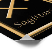 Twaalf Gold Zodiac-signalen afdrukken Poster (Hoek)
