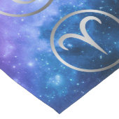 Twaalf Grijze Dierenriem Symbolen op blauw sterren Lange Tafelloper (Hoek)