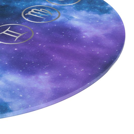 Twaalf Grijze Dierenriem Symbolen op blauw sterren Snijplank (Hoek)