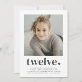 Twaalf hart - vierkant foto - uitnodiging op zater (Voorkant)