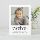 Twaalf hart - vierkant foto - uitnodiging op zater (Staand voorkant)