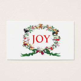 Twaalf honden met kerstcadeau-Label Visitekaartje