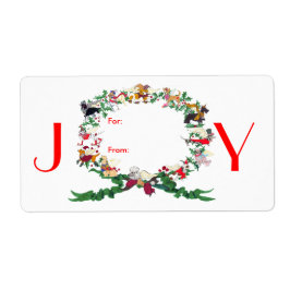 Twaalf Honden van Kerstcadeau Label Sticker