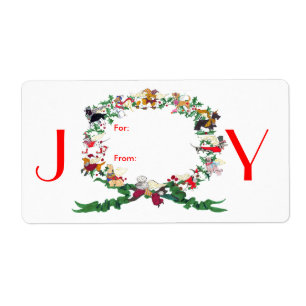 Twaalf Honden van Kerstcadeau Label Sticker
