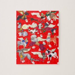 Twaalf honden van Kerstmis Jigzaag Puzzle Legpuzzel
