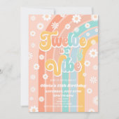 Twaalf is een vibe Rainbow Daisy 12e verjaardag Kaart (Voorkant)