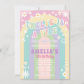 Twaalf is een vibe verjaardag uitnodiging (Voorkant)