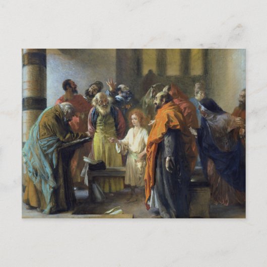 Twaalf-jarige Jezus in de tempel, 1851 Briefkaart (Voorkant)