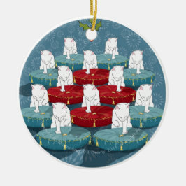 Twaalf katten drummen... keramisch ornament