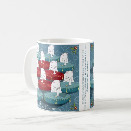 Twaalf katten drummen... Vakantie Koffiemok (Voorkant links)