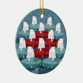 Twaalf katten drummen... Versiering (dubbelzijdig) Keramisch Ornament (Rechts)