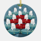 Twaalf katten drummen... Versiering (dubbelzijdig) Keramisch Ornament (Voorkant)