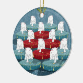 Twaalf katten drummen... Versiering (dubbelzijdig) Keramisch Ornament (Links)