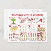 Twaalf kerstdagen feestdagenkaart (Voorkant / Achterkant)