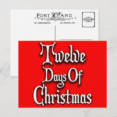 Twaalf kerstdagen feestdagenkaart (Voorkant / Achterkant)