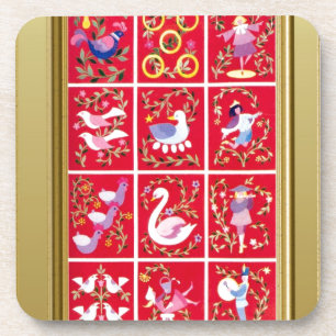 Twaalf kerstdagen, het traditionele karol bier onderzetter