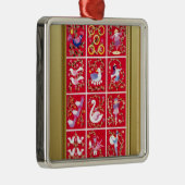 Twaalf kerstdagen, het traditionele karol metalen ornament (Rechts)