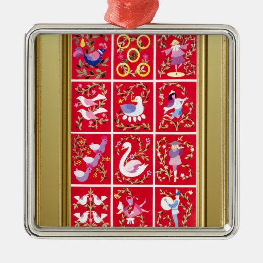 Twaalf kerstdagen, het traditionele karol metalen ornament (Voorkant)