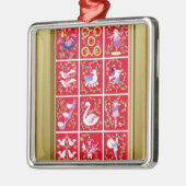 Twaalf kerstdagen, het traditionele karol metalen ornament (Links)