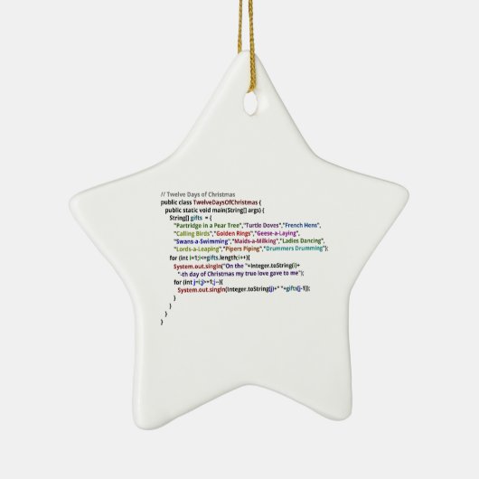 Twaalf kerstdagen in Java en Python Keramisch Ornament (Rechts)