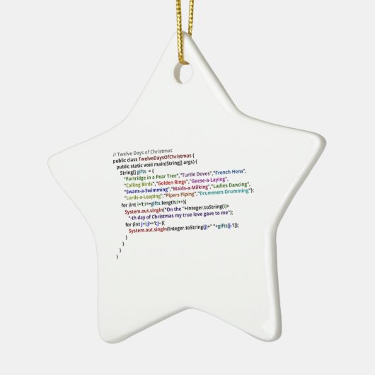 Twaalf kerstdagen in Java en Python Keramisch Ornament (Links)