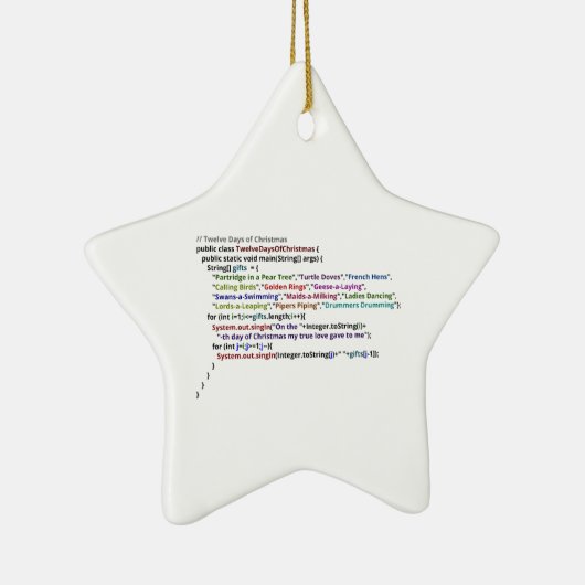 Twaalf kerstdagen in Java Keramisch Ornament (Rechts)