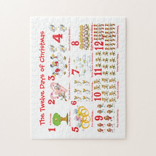 Twaalf kerstdagen legpuzzel (Verticaal)