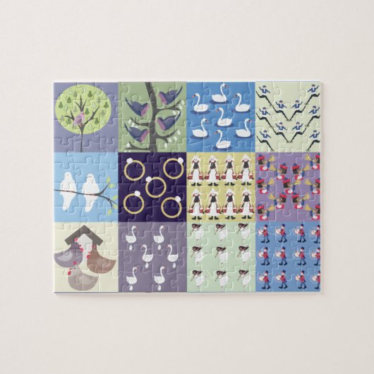 Twaalf kerstdagen legpuzzel (Horizontaal)