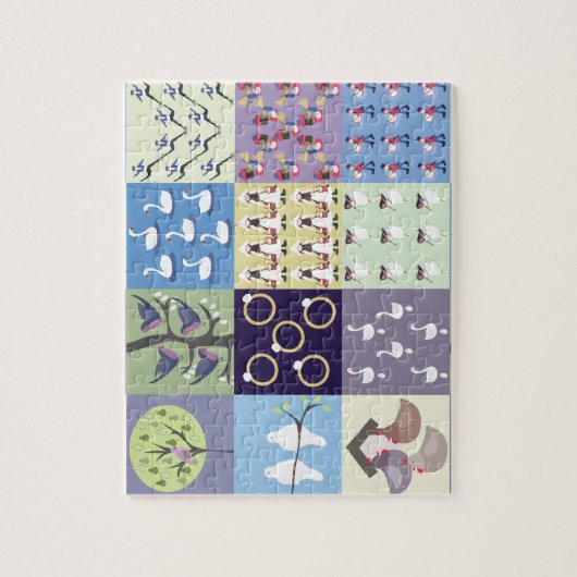 Twaalf kerstdagen legpuzzel (Verticaal)