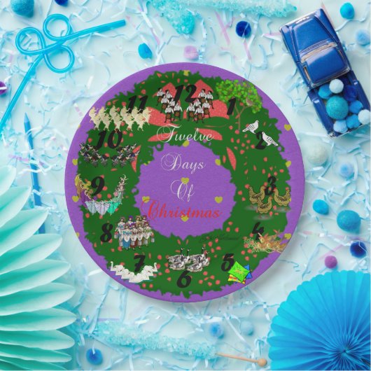 Twaalf kerstdagen papieren bordje (Feest)