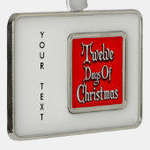 Twaalf kerstdagen verzilverd omlijst ornament (Rechts)
