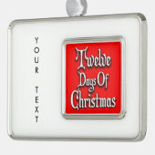 Twaalf kerstdagen verzilverd omlijst ornament (Links)