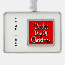 Twaalf kerstdagen verzilverd omlijst ornament