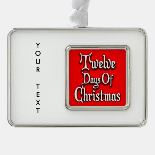 Twaalf kerstdagen verzilverd omlijst ornament (Voorkant)