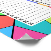 Twaalf Kleuren Aangepaste Eeuwigdurende Verjaardag Poster (Hoek)