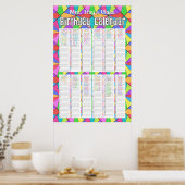 Twaalf Kleuren Aangepaste Eeuwigdurende Verjaardag Poster (Keuken)