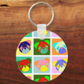Twaalf kleurrijke honden sleutelhanger (Voorkant)