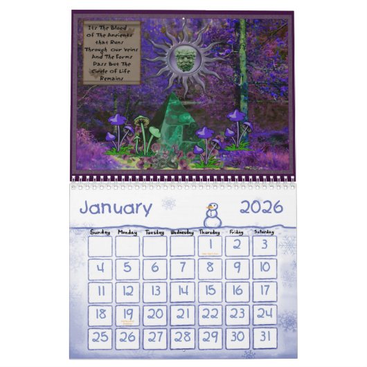 Twaalf maanden goddessen kalender (Jan 2026)