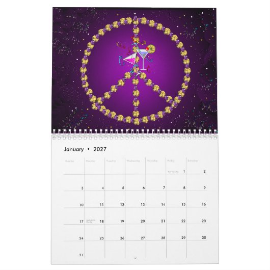 twaalf maanden vrede kalender (Jan 2027)