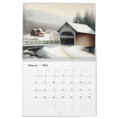 Twaalf maanden Waterverf overdekte bruggen Kalender (Feb 2026)