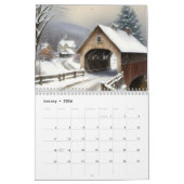 Twaalf maanden Waterverf overdekte bruggen Kalender (Jan 2026)