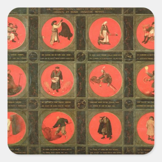 Twaalf Proverbs, c.1558-60 Vierkante Sticker (Voorkant)