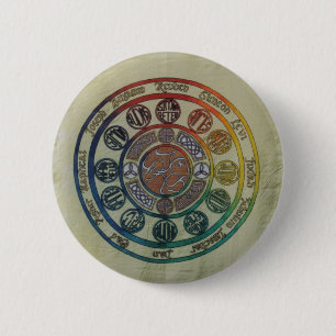 Twaalf stammen en appelen ronde button 5,7 cm