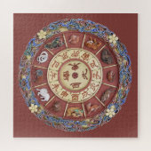 Twaalf takken van de aarde ~ Chinese Zodiac Legpuzzel (Horizontaal)