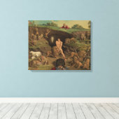 Twaalf terughoudendheid Daniel in de leeuwenkasten Canvas Afdruk (Insitu (Houten vloer))