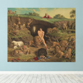Twaalf terughoudendheid Daniel in de leeuwenkasten Canvas Afdruk (Insitu (Houten vloer))