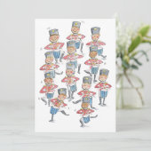 Twaalf trommelaars trommelend kaart (Staand voorkant)